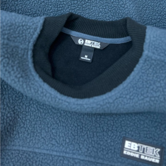 Eddie Bauer EBTEK Men's Gray Black Crewneck Fleece - Picture 6 of 7
